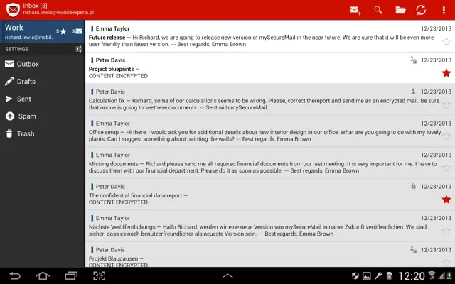 mySecureMail android App screenshot 11