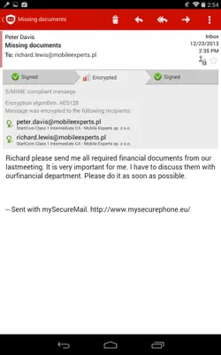 mySecureMail android App screenshot 1