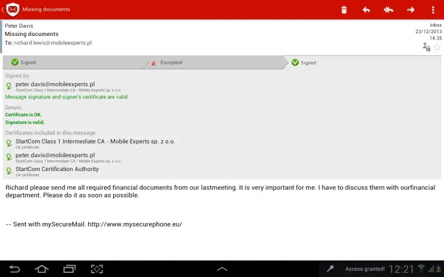 mySecureMail android App screenshot 7