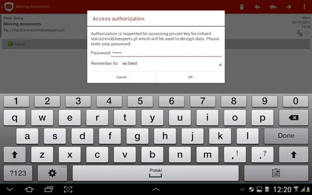 mySecureMail android App screenshot 8